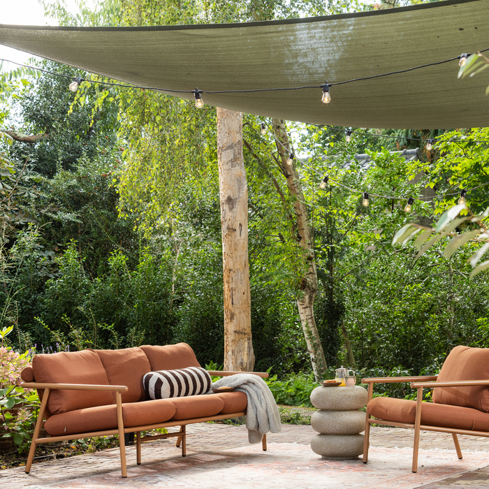 WOOOD Laurel Bijzettafel Met Spikkels - Magnesium - Beige - 50x40x40