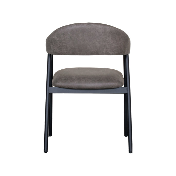 LABEL51 - Eetkamerstoel Amaze - Army Microfiber - Zwart Metaal