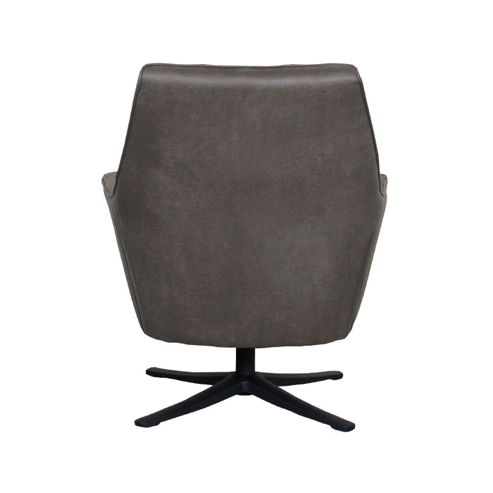 LABEL51 - Draaifauteuil Tod - Antraciet Micro Suede - Zwart Metaal