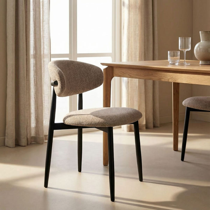 Giga Meubel - Eetkamerstoel Alexia Taupe|Zwart - Set van 2