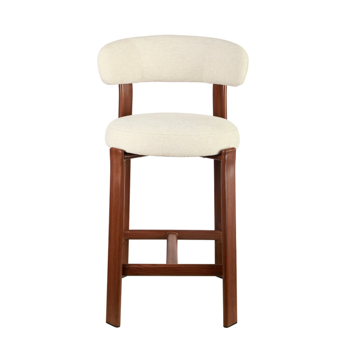 DÉJA Living - Barstoel Beige|Walnoot - Märsta - Set van 2