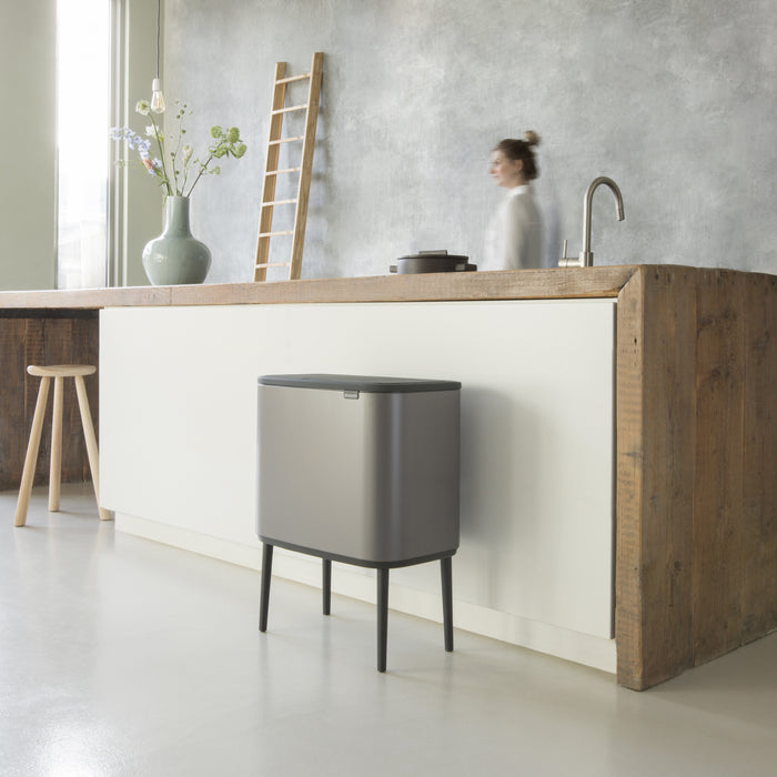 Brabantia Bo Touch Bin Afvalemmer 3 x 11 L - Platinum