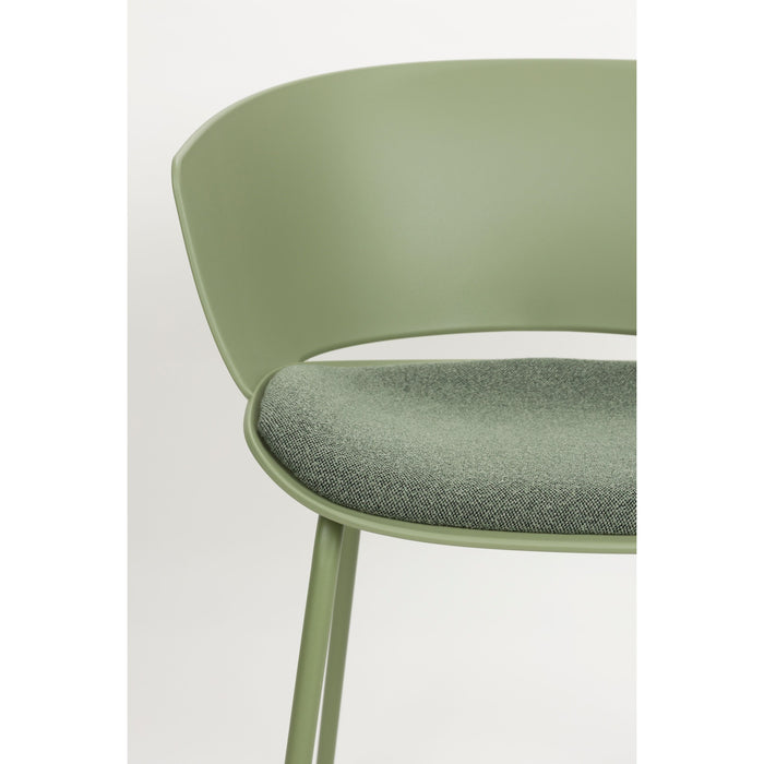 Housecraft Jessica Eetkamerstoelen armleuning Groen - Set van 4