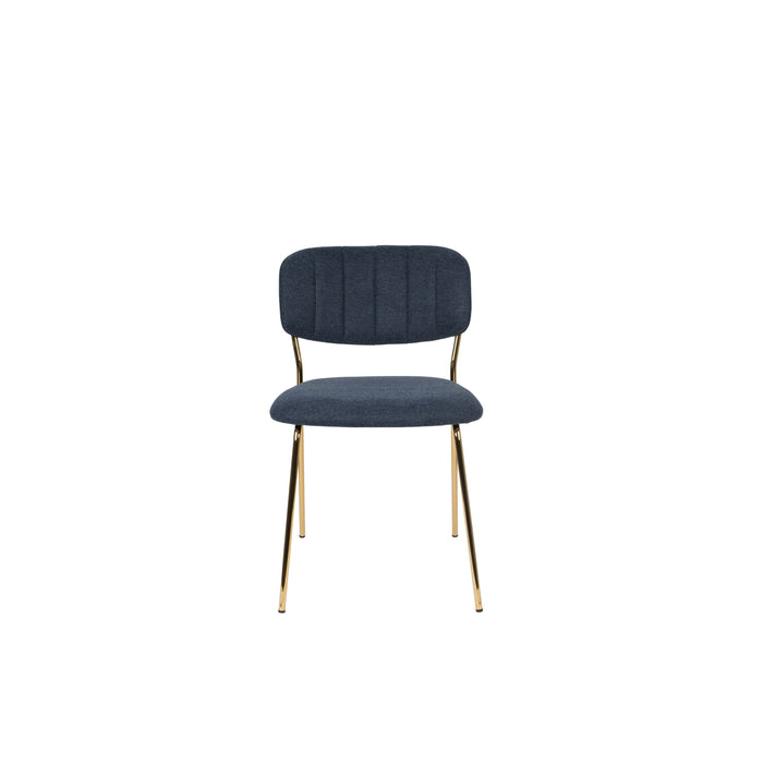 Housecraft Living Jolien Eetkamerstoelen Goud| Donkerblauw - Set van 2