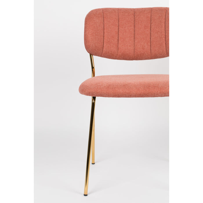 Housecraft Living Jolien Eetkamerstoelen Goud| Roze - Set van 2