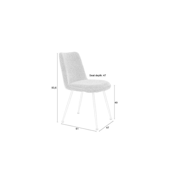 Housecraft Living Fijs Eetkamerstoelen Off-White - Set van 2 - Grijs