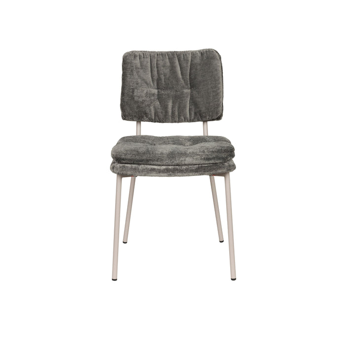 Housecraft Living Franck Eetkamerstoelen Velours Grijs - Set van 2