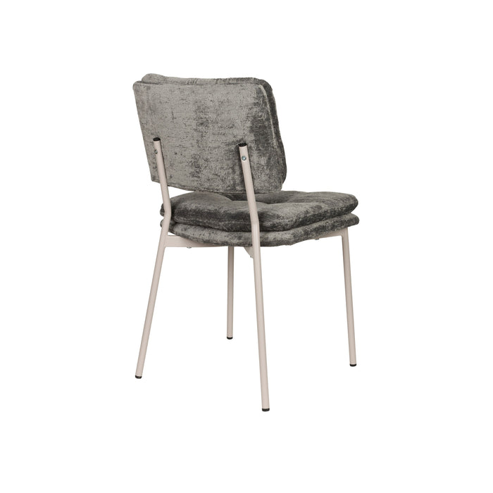 Housecraft Living Franck Eetkamerstoelen Velours Grijs - Set van 2