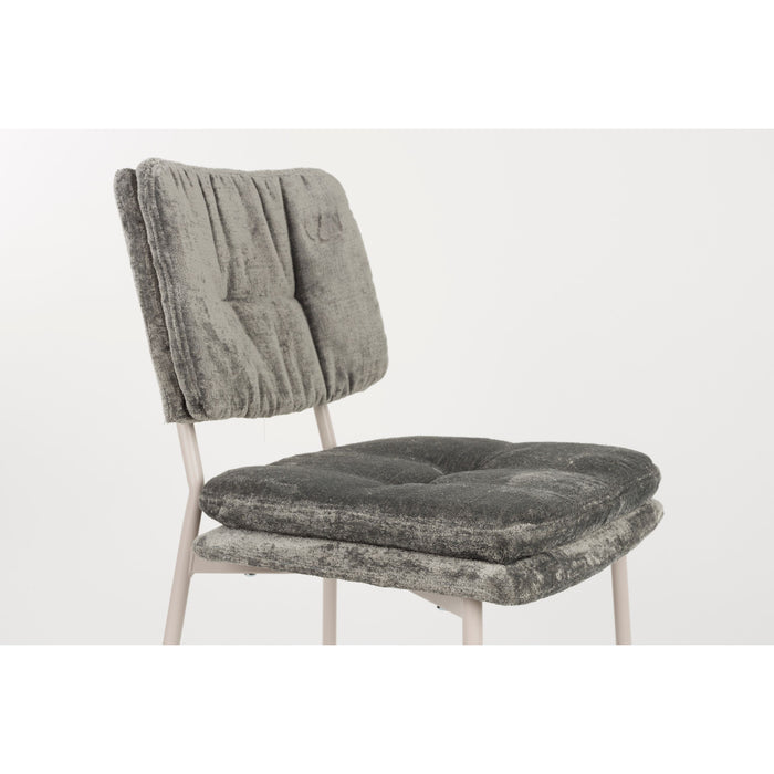 Housecraft Living Franck Eetkamerstoelen Velours Grijs - Set van 2