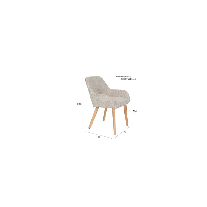 Housecraft Living Loua Eetkamerstoelen Beige| Bruin - Set van 2