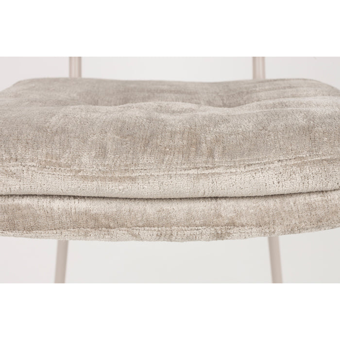 Housecraft Living Franck Eetkamerstoelen Velours Beige - Set van 2