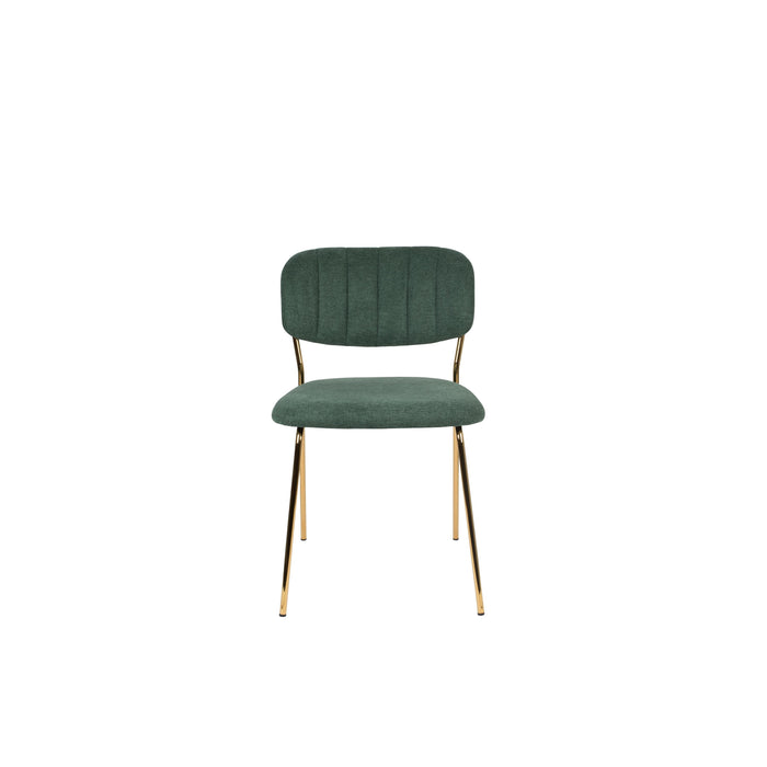 Housecraft Living Jolien Eetkamerstoelen Goud| Dondergroen - Set van 2