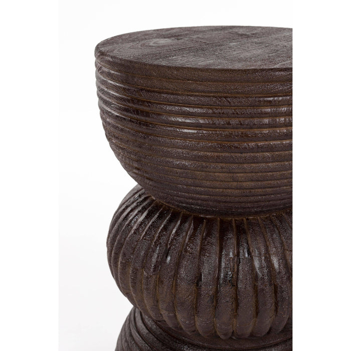 Housecraft Living Santo Bijzettafel Rond 30 cm Mangohout Bruin donker