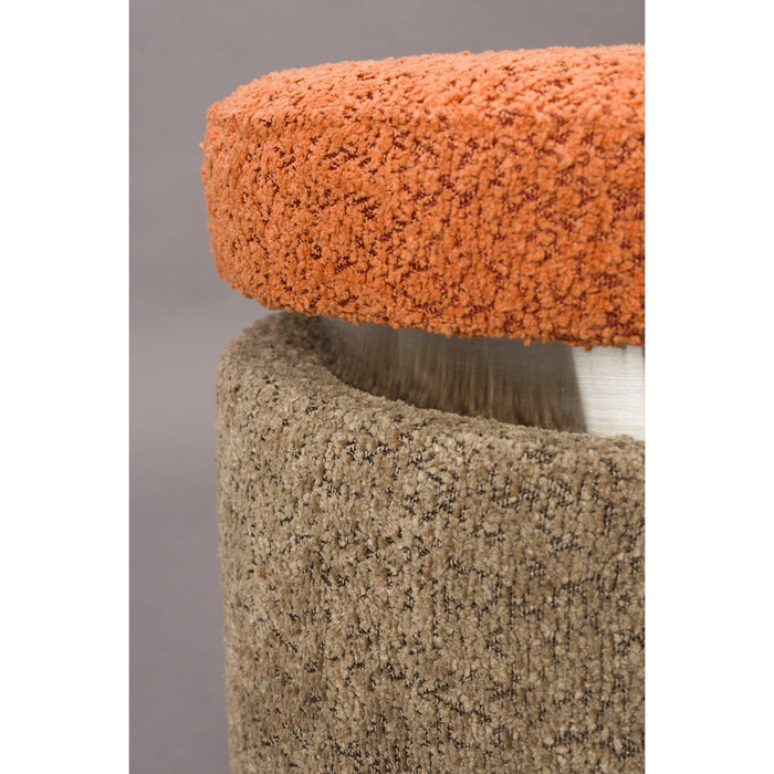 Dutchbone Sen Poef Brown Orange - Bruin