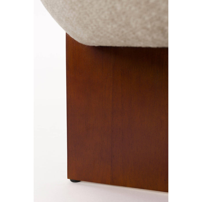 Housecraft Living Ufo Poef op Houten onderstel Rond 51 cm Beige| Bruin