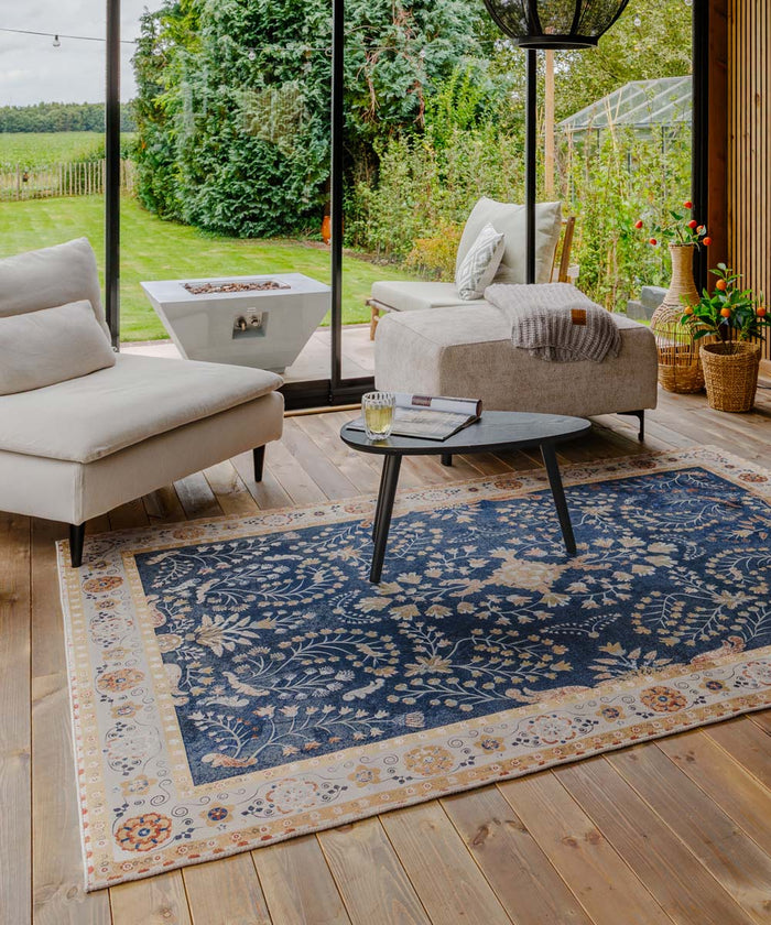 Heritaged Vintage buitenkleed - Valenca Sera donkerblauw - 230x330 cm