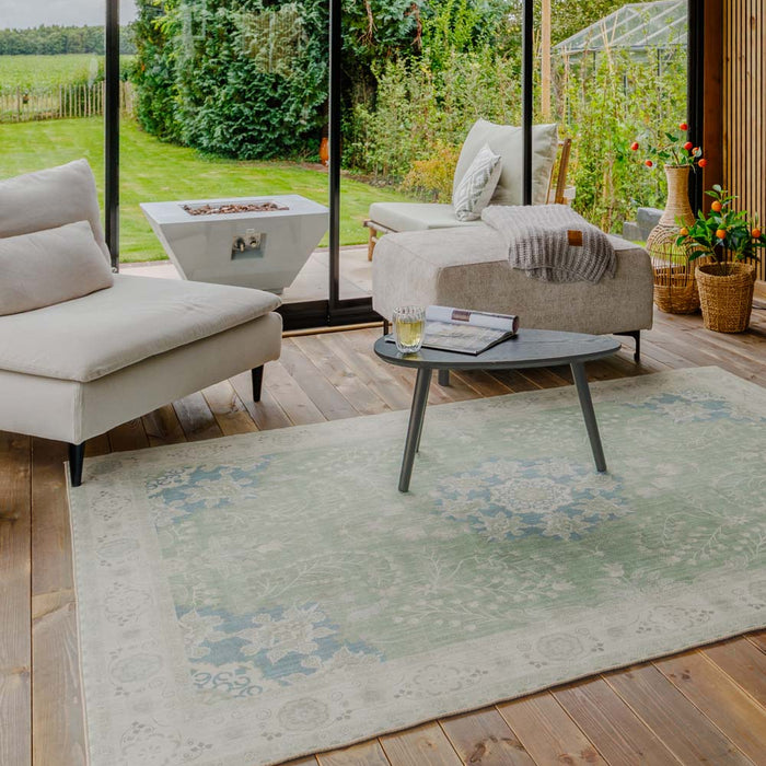 Heritaged Vintage buitenkleed - Valenca Luna saliegroen - 200x290 cm