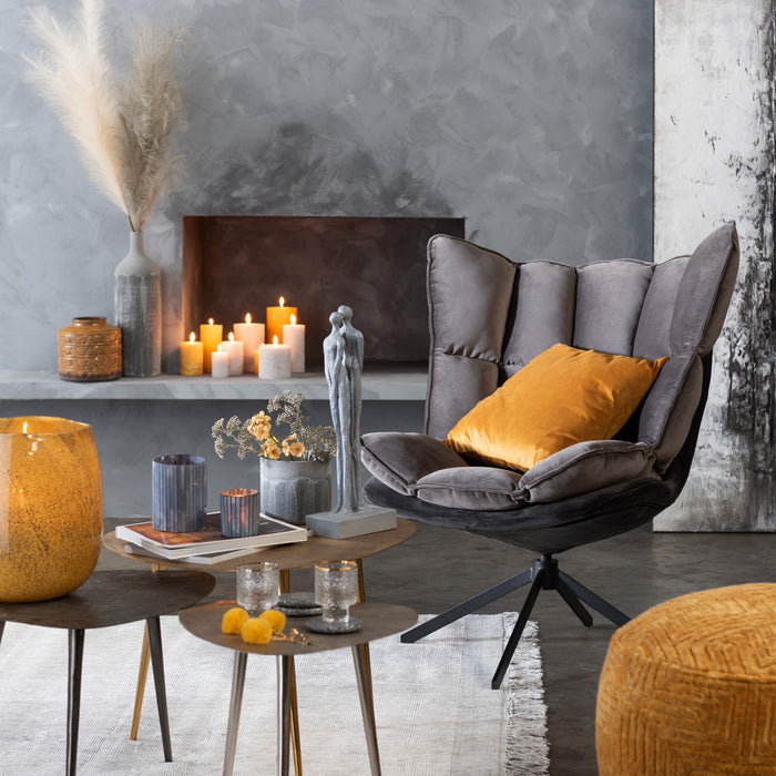 J-Line stoel Relax Kussen op frame - textiel|metaal - grijs