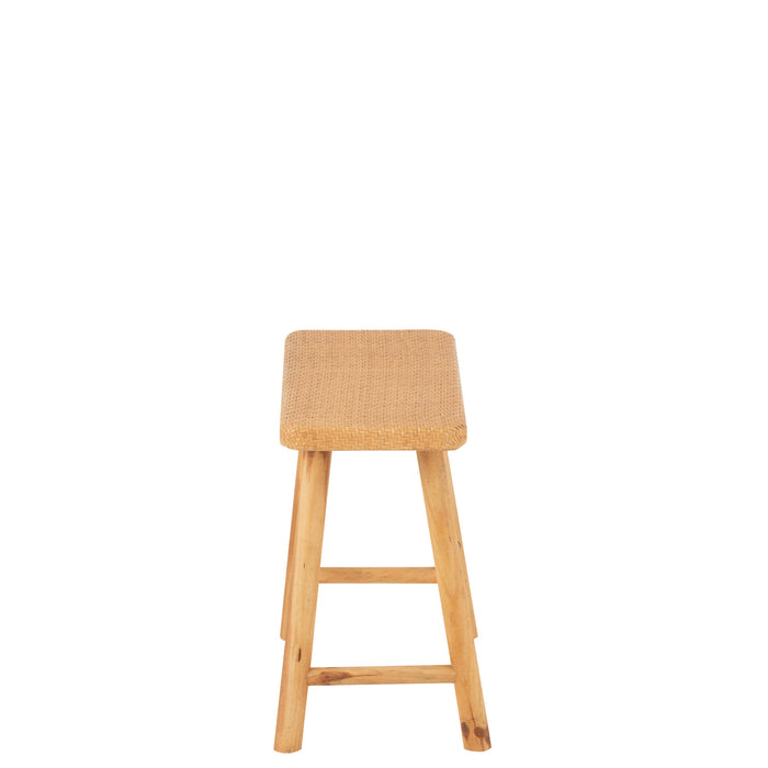 J-Line kruk Rechthoek - riet|sparhout - naturel