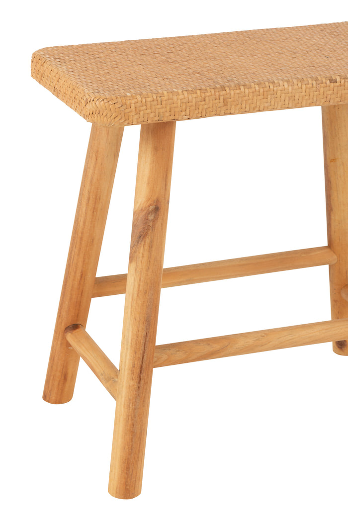 J-Line kruk Rechthoek - riet|sparhout - naturel