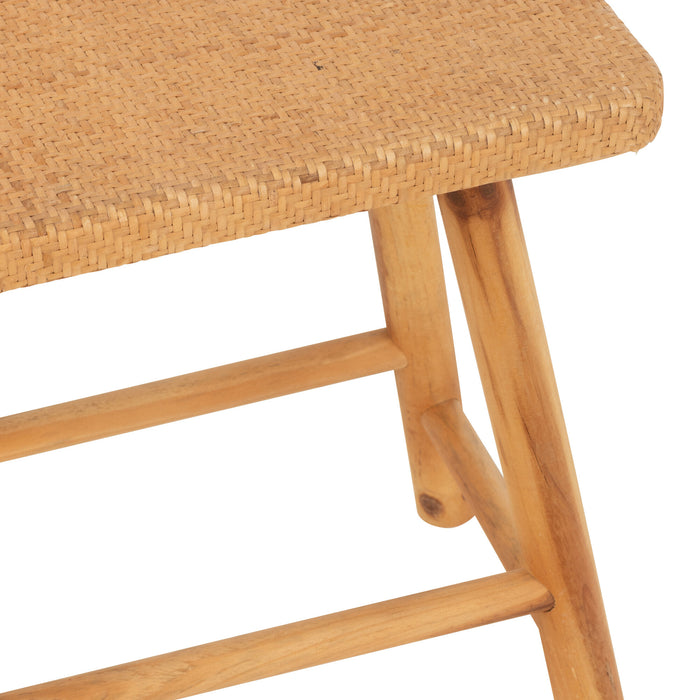 J-Line kruk Rechthoek - riet|sparhout - naturel