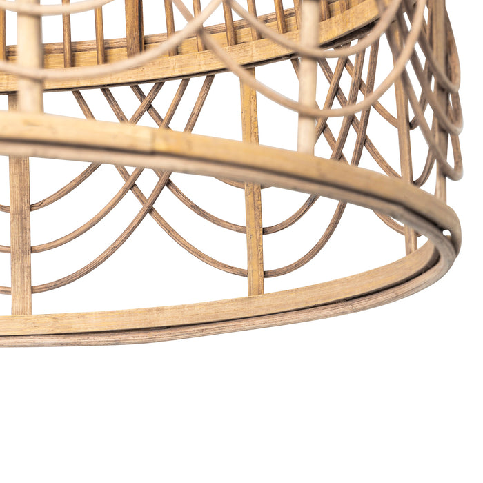 QAZQA Smart hanglamp rotan 49 cm incl. Wifi G95 - Michelle