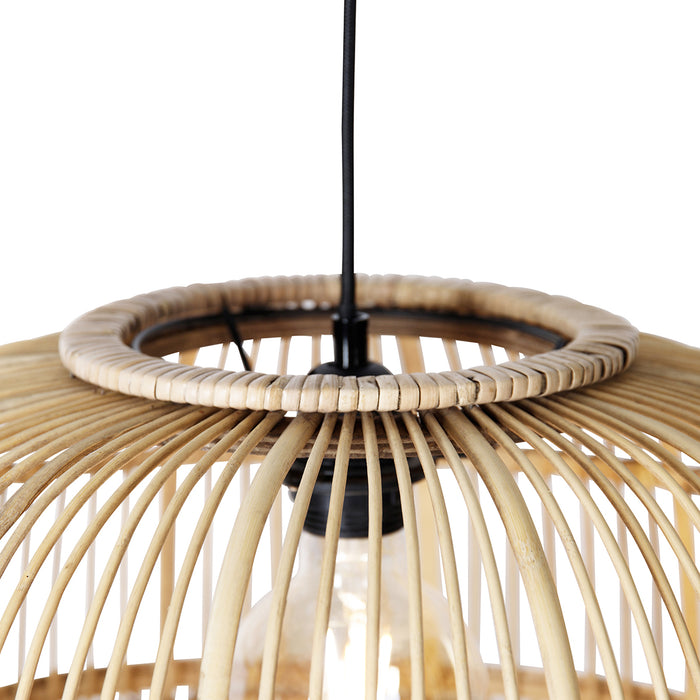 QAZQA Smart hanglamp rotan 49 cm incl. Wifi G95 - Michelle