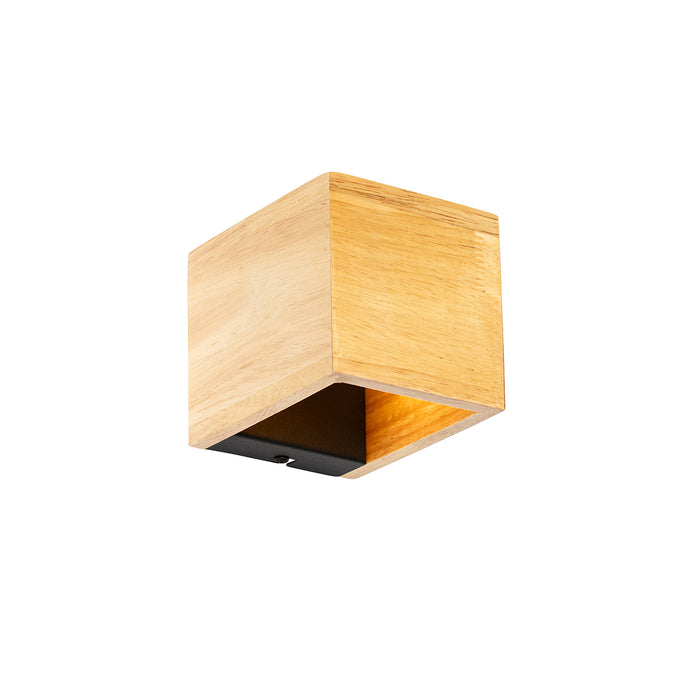 QAZQA Landelijke wandlamp eiken hout - Transfer