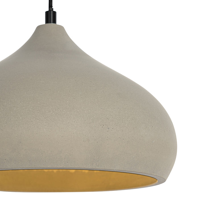 QAZQA Moderne hanglamp zwart met betonnen kap - Nick