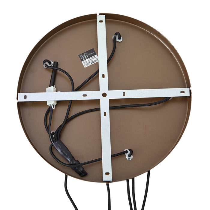 QAZQA Hotel Chique hanglamp donker brons met amber glas 5-lichts -