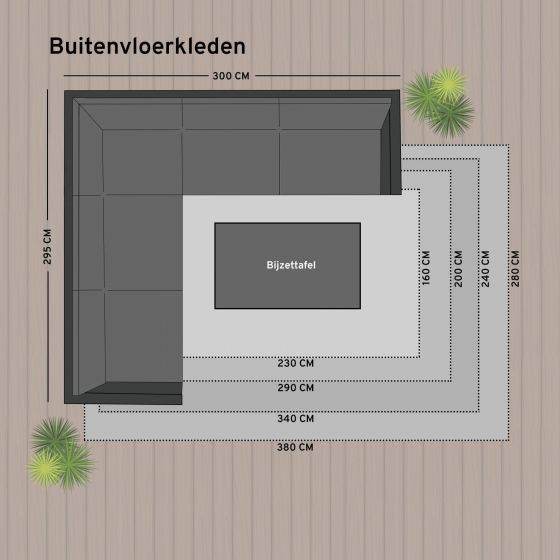 Interieur05 Buitenkleed Deco roest|wit dubbelzijdig - 160 x 230 cm