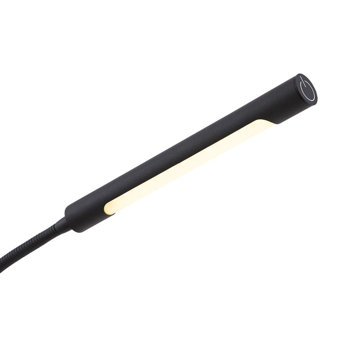 QAZQA Moderne vloerlamp zwart incl. LED 3-staps dimbaar oplaadbaar -