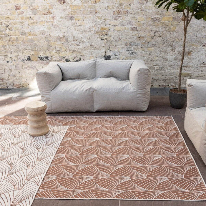 Interieur05 Buitenkleed Deco roest|wit dubbelzijdig - 160 x 230 cm