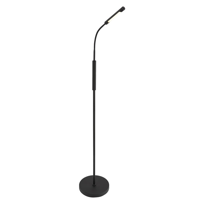 QAZQA Moderne vloerlamp zwart incl. LED 3-staps dimbaar oplaadbaar -