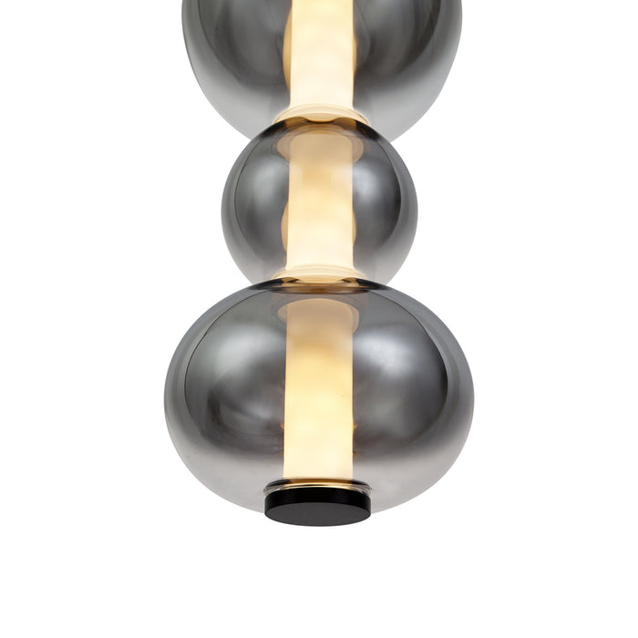 QAZQA Art Deco hanglamp zwart met smoke en helder glas 3-lichts incl.