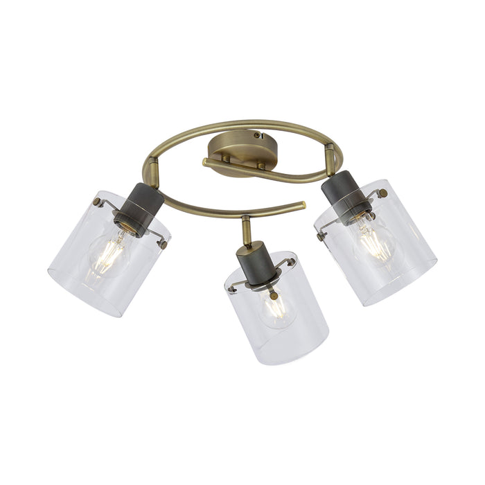 QAZQA Design plafondspot brons met helder glas rond 3-lichts - Domo