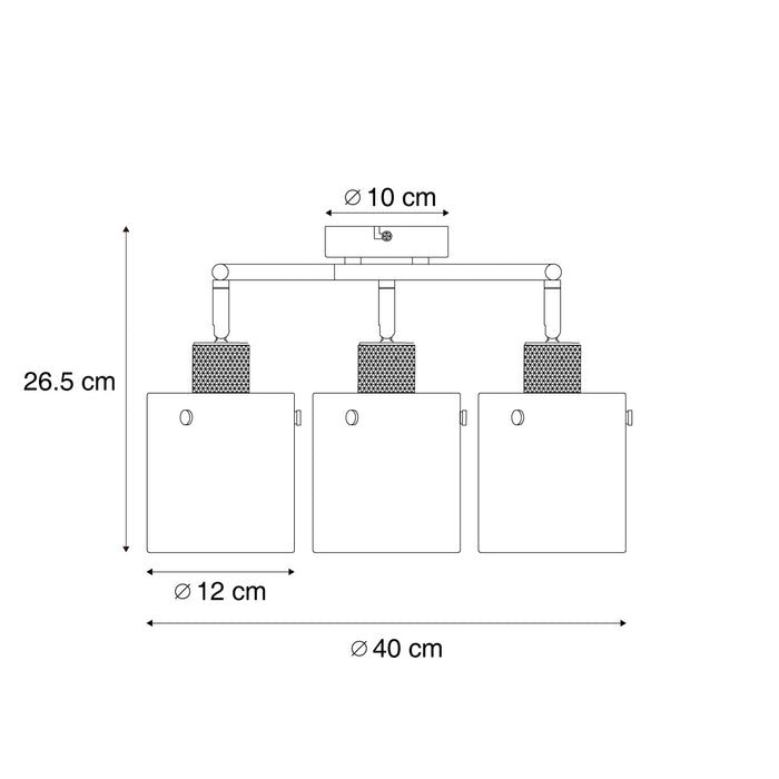 QAZQA Design plafondspot brons met helder glas rond 3-lichts - Domo