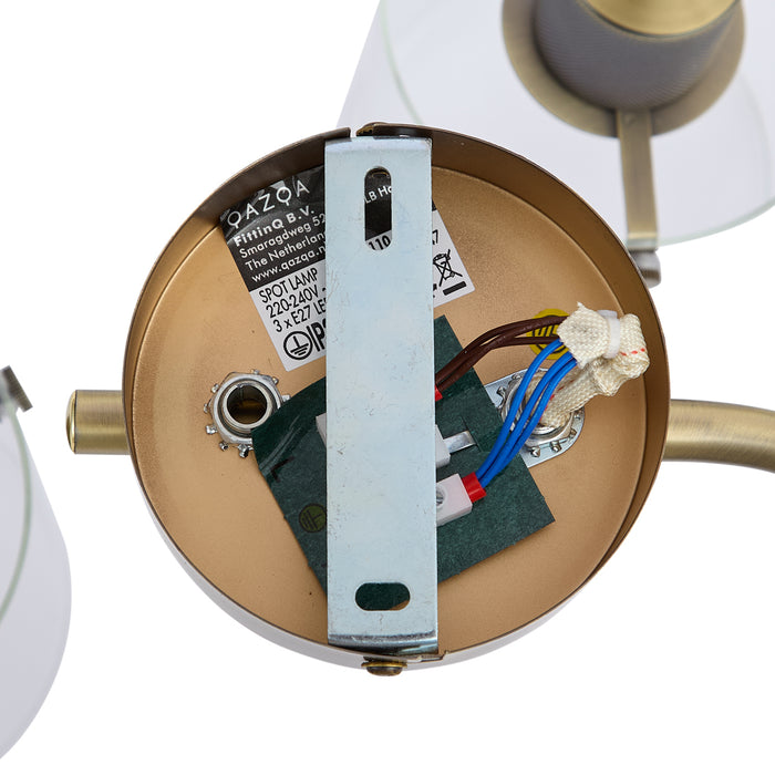 QAZQA Design plafondspot brons met helder glas rond 3-lichts - Domo