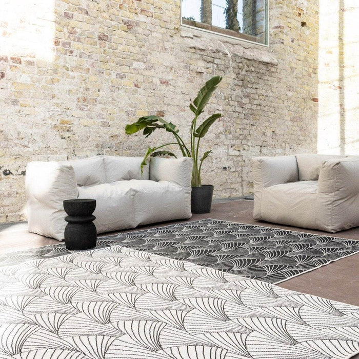 Interieur05 Buitenkleed Deco zwart|wit dubbelzijdig - 160 x 230 cm