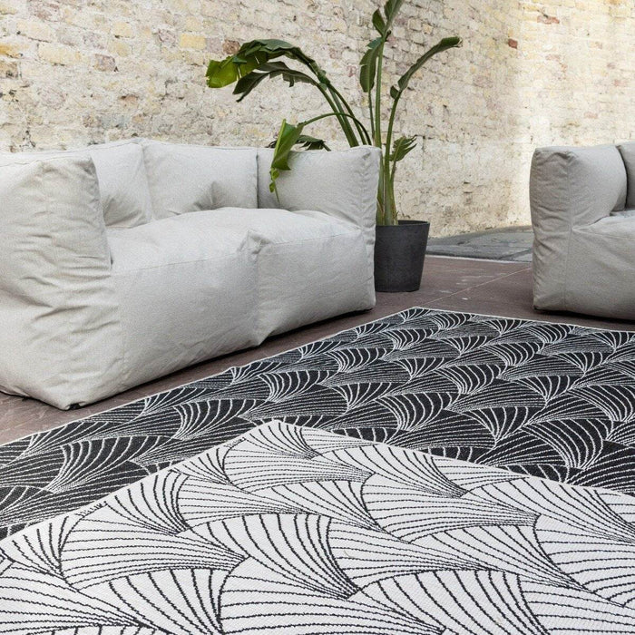 Interieur05 Buitenkleed Deco zwart|wit dubbelzijdig - 160 x 230 cm