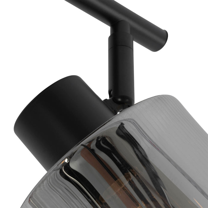 QAZQA Plafondspot zwart met smoke glas 2-lichts verstelbaar - Laura