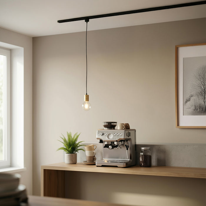 QAZQA Hanglamp met rail ophanging goud - Iconic Cavalux