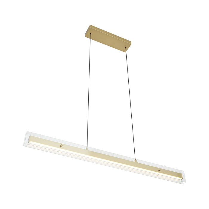 QAZQA Moderne hanglamp messing met helder glas - Catch