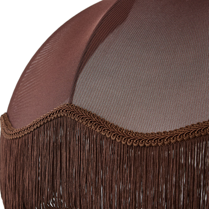 QAZQA Stoffen lampenkap bruin met witte binnenkant 45|15|21,5 -