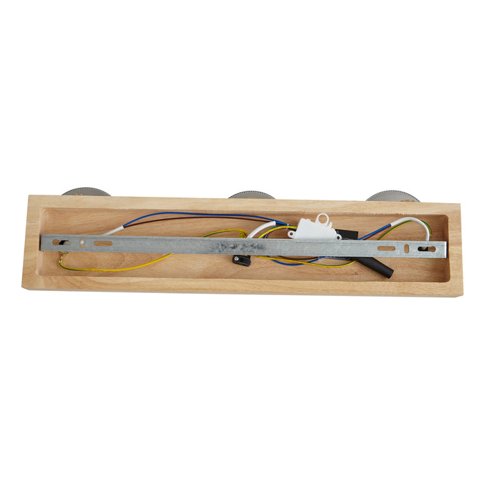 QAZQA Moderne spot hout met smoke glas 3-lichts draai- en kantelbaar