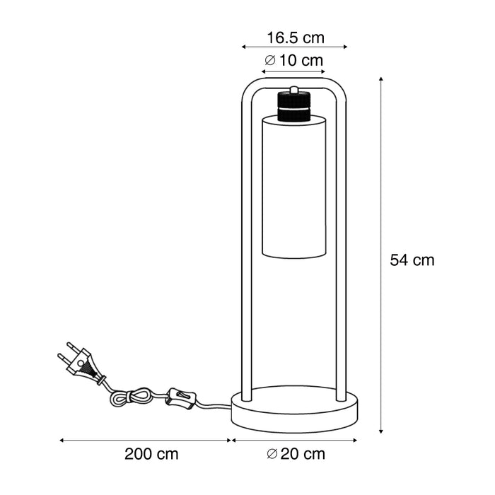 QAZQA Hotel Chique tafellamp donker brons met amber glas - Stavelot