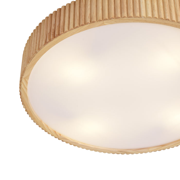QAZQA Japandi plafondlamp hout 50cm 4-lichts - Lyra