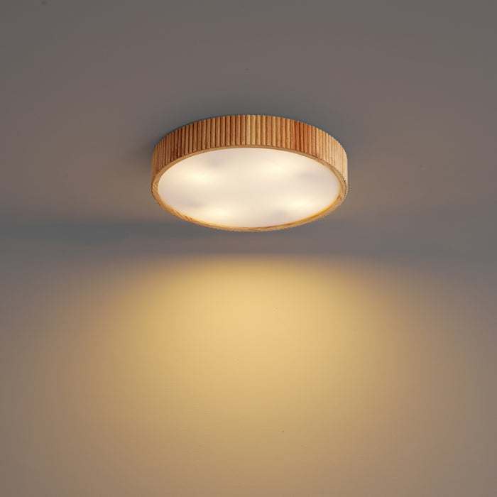 QAZQA Japandi plafondlamp hout 50cm 4-lichts - Lyra