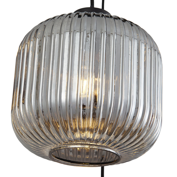 QAZQA Design hanglamp zwart met smoke glas 6-lichts - Ana