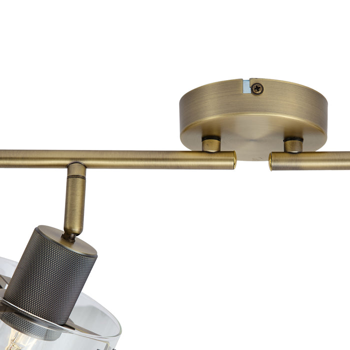 QAZQA Design plafondspot brons met helder glas 4-lichts - Domo